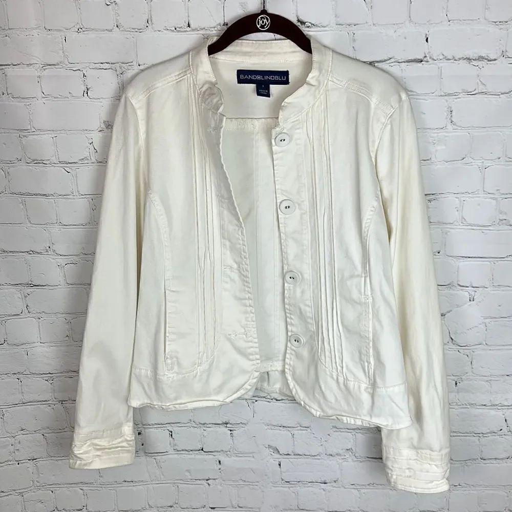 Bandolinoblu White Button Up Jacket Size Small